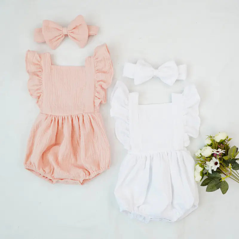 Cotton Ruffled Baby Romper for Infants and Toddlers