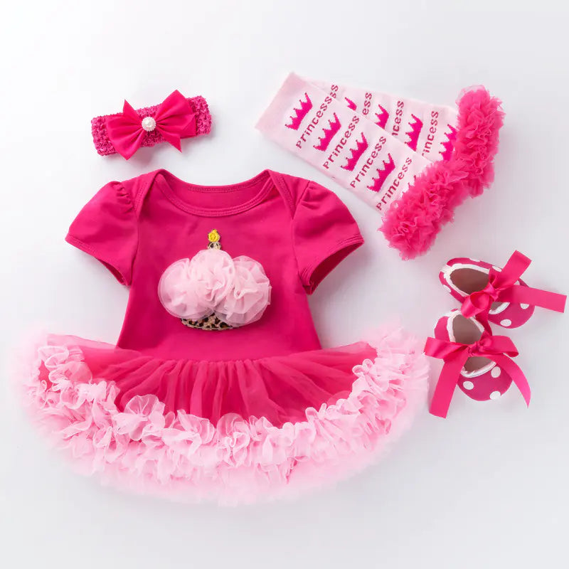 High-Quality Cotton Baby Pink Romper Dress
