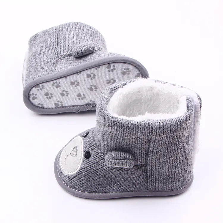 Knitted Fleece Baby Shoes, Toddler Booties, Kids Shoes