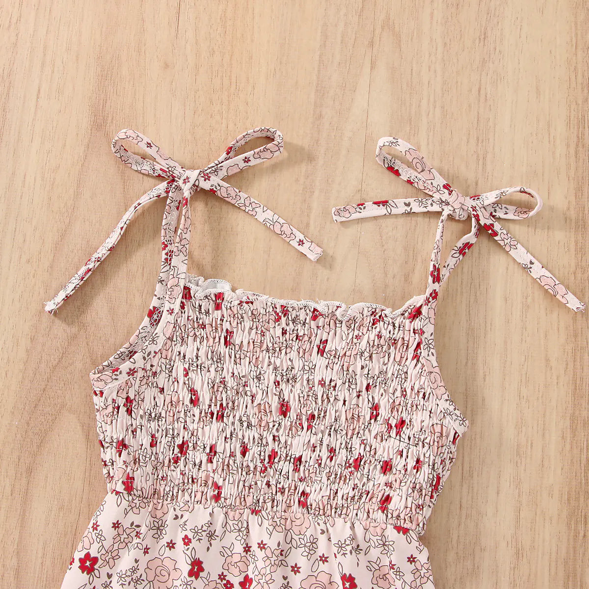 Floral Print Romper for Baby Girls with Straps