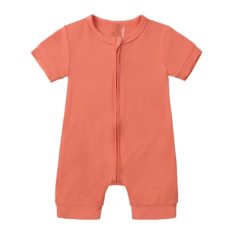 Summer Soft Fiber Baby Zipper Romper for Newborns