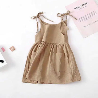 Summer A-Line Dress for Baby Girl with Backless Design