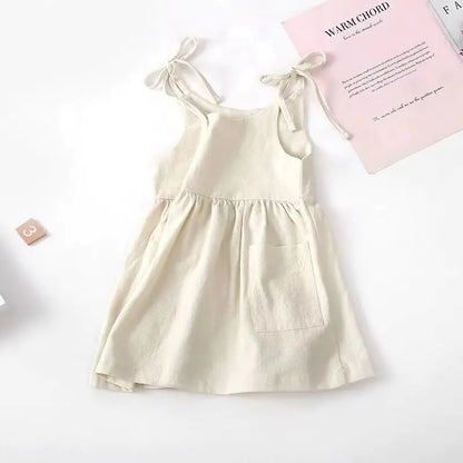 Summer A-Line Dress for Baby Girl with Backless Design