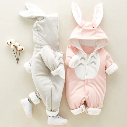 Totoro Cotton Hooded Baby Jumpsuit for Newborns