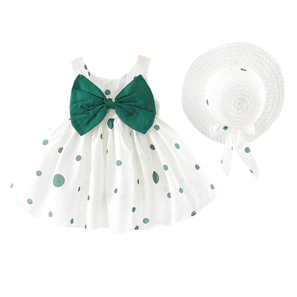 Girls' Summer Polka Dot Sling Dress