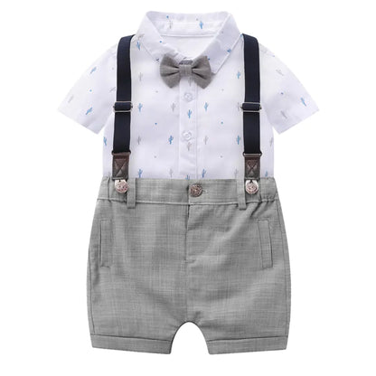 Spring/Summer Baby Boys' Short Sleeve Romper Outfit