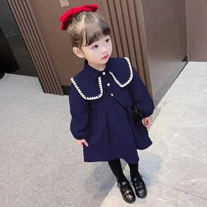 Girls' Lace Long Sleeve Princess Dress