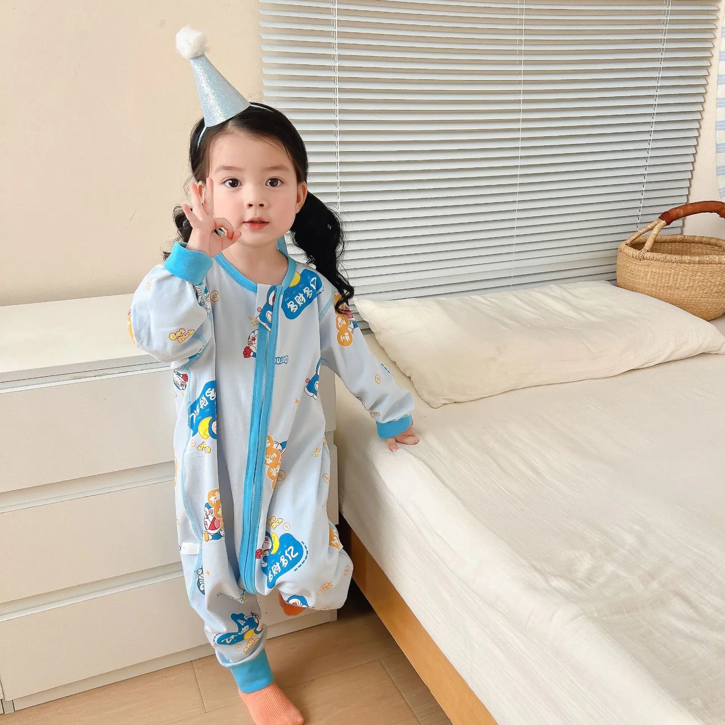 Cotton Sleeping Bag for Kids - Long Sleeve & Split Legs