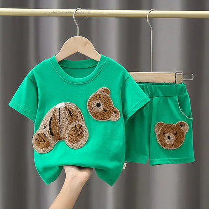 Kids Summer Cartoon Patch Outfit for Ages 1-3