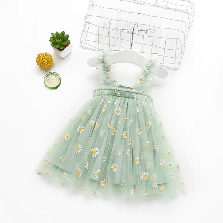 Summer New Girls' Embroidered Tulle Dress (Princess Style)