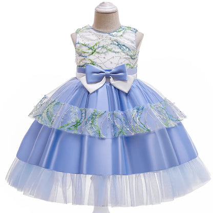 Sleeveless Mesh Lace Princess Dress for Girls
