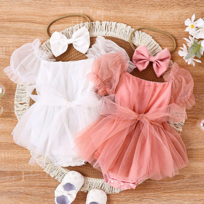 2023 Summer New European Style Baby Dress & Headscarf Set