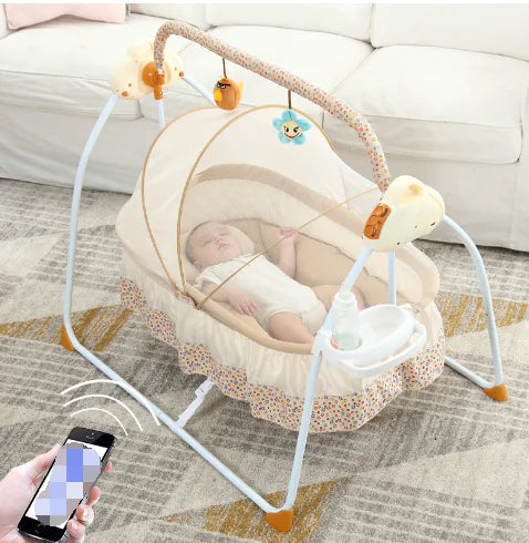 Portable Electric Swing Baby Crib with Bluetooth Remote