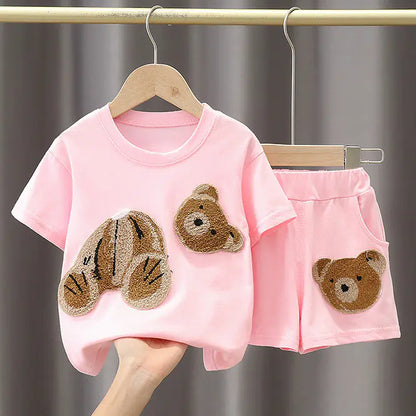 Kids Summer Cartoon Patch Outfit for Ages 1-3