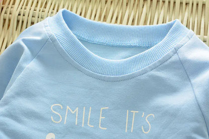 Baby Cotton Long Sleeve Outfit for Ages 1-4 with Elephant Print