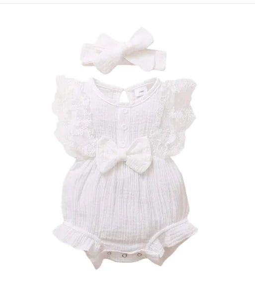 Catharina Romper Set for Baby Girls with Lace Dress