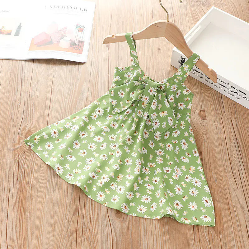 Sling Skirt Cute Cartoon Polka Dot Dress for Kids