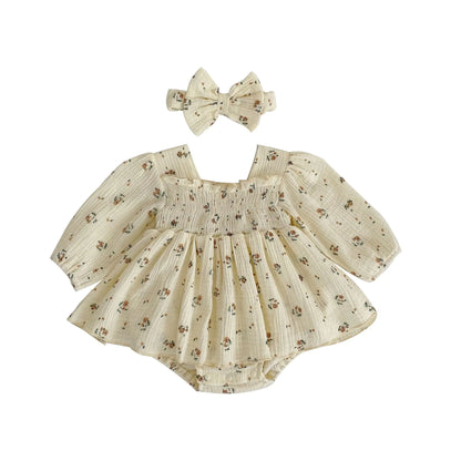 2024 Stylish Baby Romper with Floral Print Dress