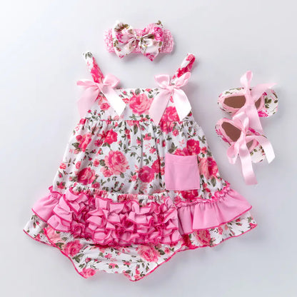 Trendy Baby Dress Set with Princess Dress and Shoes