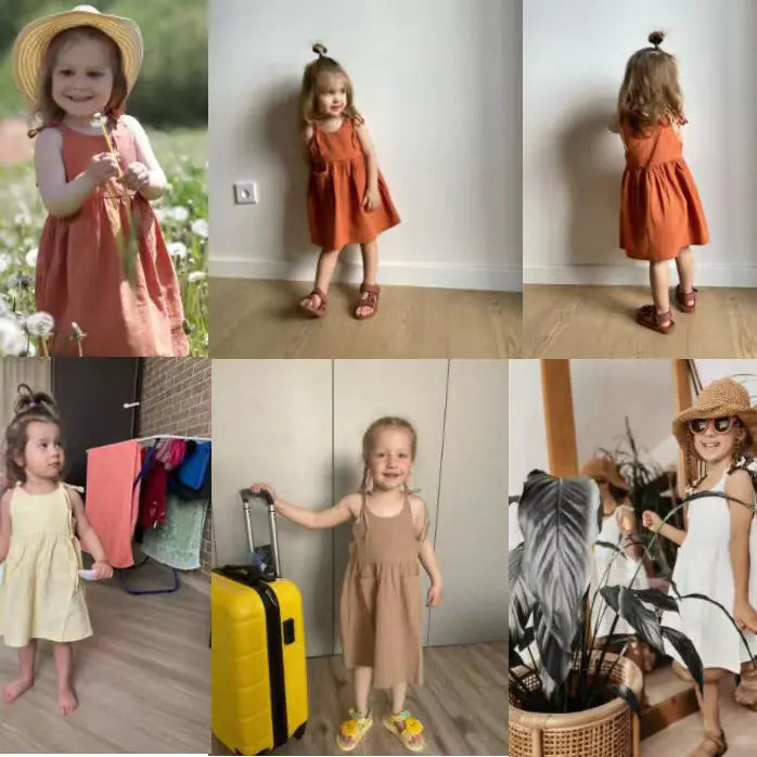 Summer A-Line Dress for Baby Girl with Backless Design