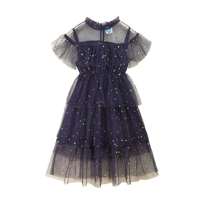 Floral Embroidered Lace Princess Dress for Girls