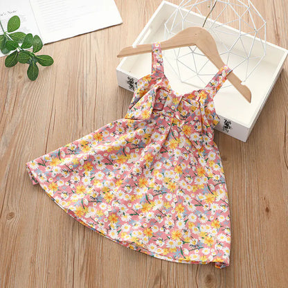 Sling Skirt Cute Cartoon Polka Dot Dress for Kids
