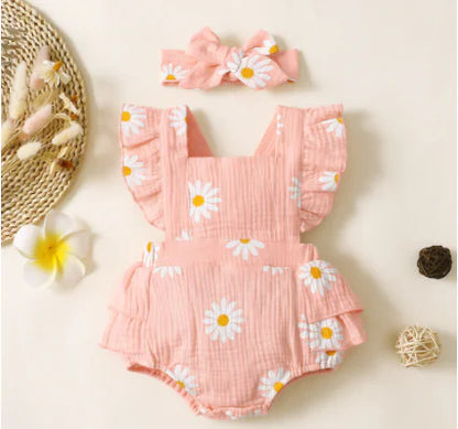 Baby Daisy Summer Romper for Newborns (0-6 Months)
