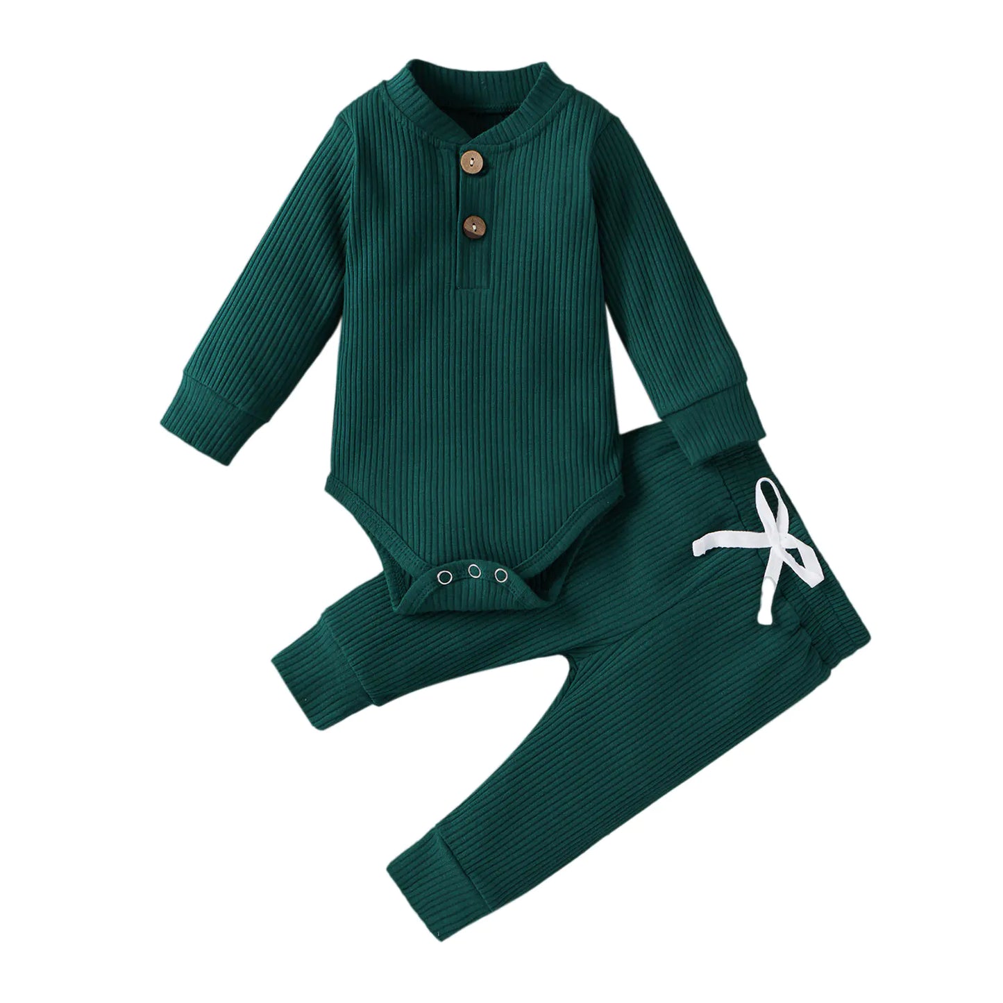 Cotton Long Sleeve Baby Jumpsuit and Pants Set
