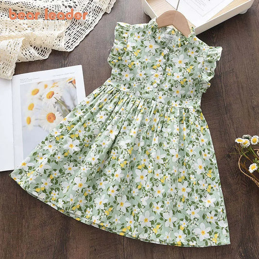 Girls Summer Floral Party Dresses for Ages 2-6Y