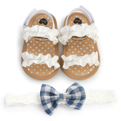 Lace Trim Baby Sandals for Toddlers and Infants