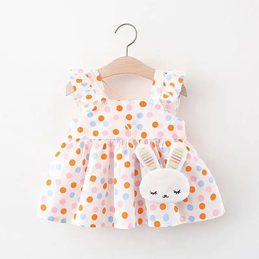 2pcs Cute Cartoon Cotton Summer Baby Dress Set