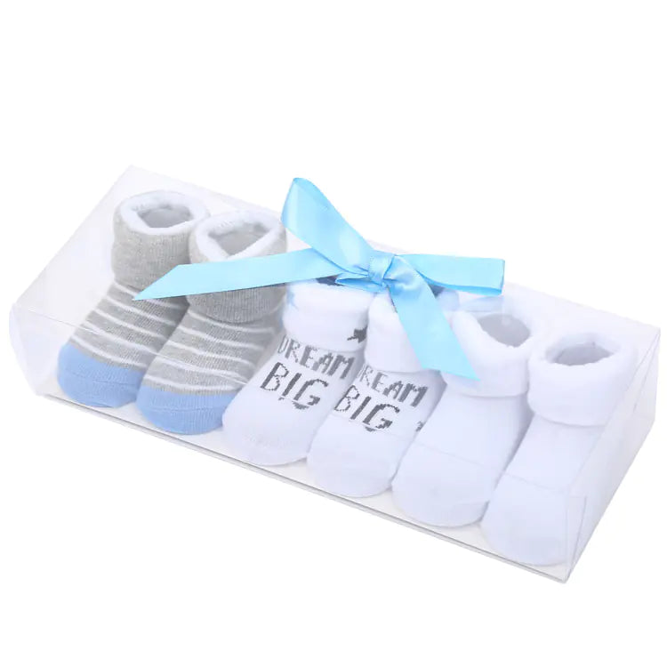Cute Cartoon Polka Dot Baby Socks with Bow Set