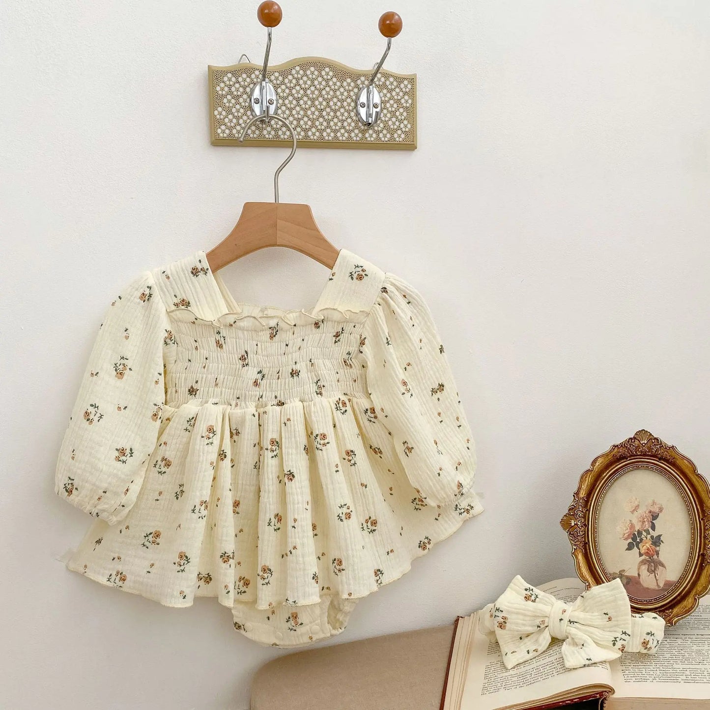 2024 Stylish Baby Romper with Floral Print Dress