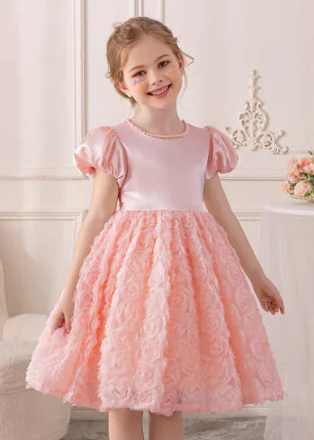 Autumn Baby Dress with Rose Flower Design