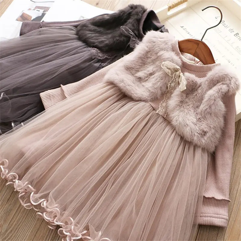 Winter Princess Waistcoat Dress for Baby Girls