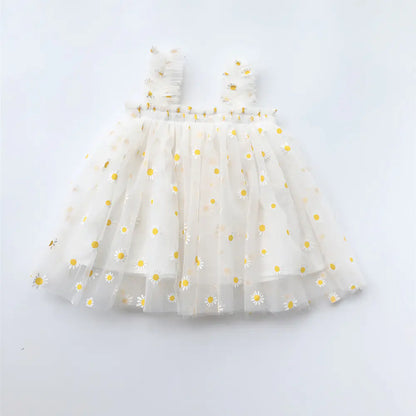 Summer New Girls' Embroidered Tulle Dress (Princess Style)