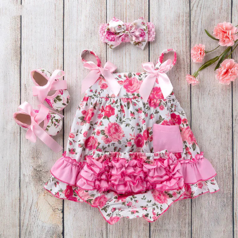 Trendy Baby Dress Set with Princess Dress and Shoes