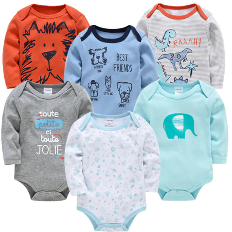 6-Piece Long Sleeve Baby Onesie Set for Newborns