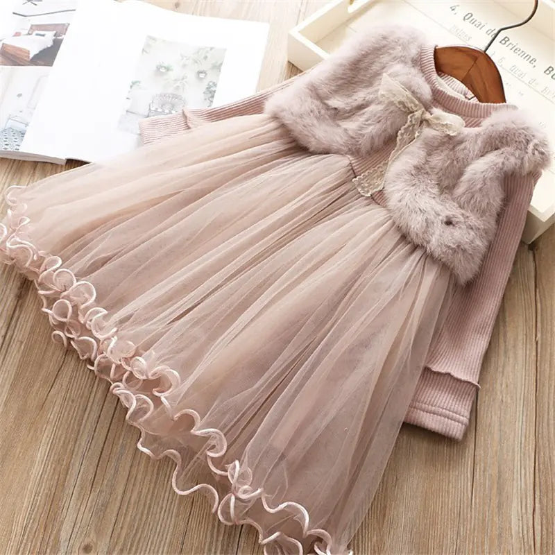 Winter Princess Waistcoat Dress for Baby Girls