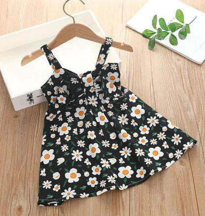 Sling Skirt Cute Cartoon Polka Dot Dress for Kids