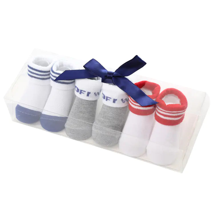 Cute Cartoon Polka Dot Baby Socks with Bow Set