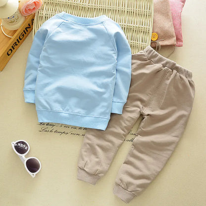 Baby Cotton Long Sleeve Outfit for Ages 1-4 with Elephant Print