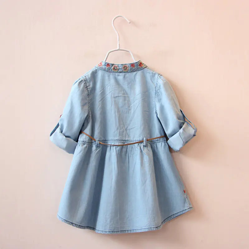 Baby Denim Dress, New Autumn Floral Sleeve Dress