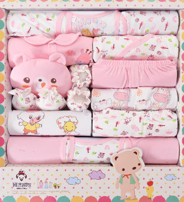 Newborn Gift Set with 18 Cotton Baby Clothes
