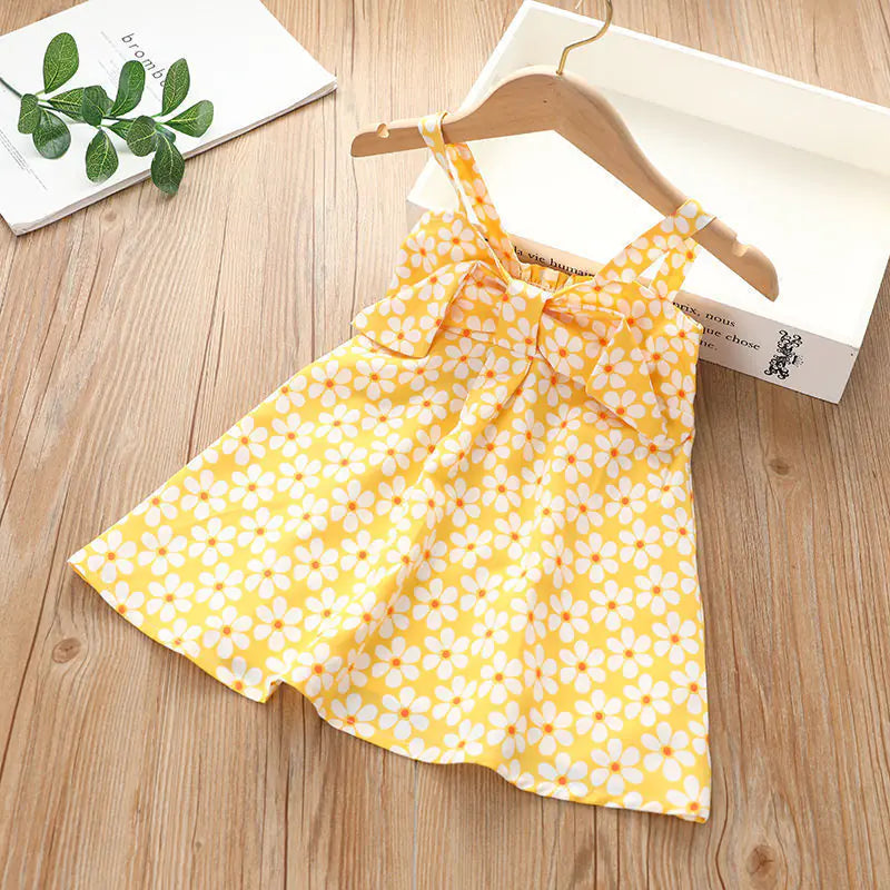 Sling Skirt Cute Cartoon Polka Dot Dress for Kids