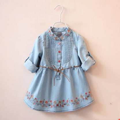 Baby Denim Dress, New Autumn Floral Sleeve Dress