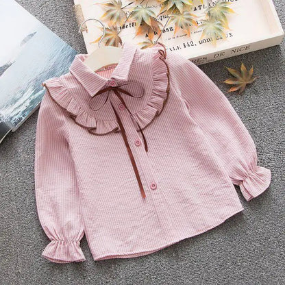 Striped Baby Lapel Shirt for Spring and Autumn