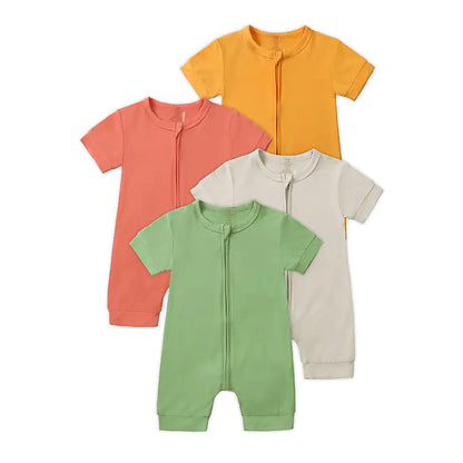 Summer Soft Fiber Baby Zipper Romper for Newborns
