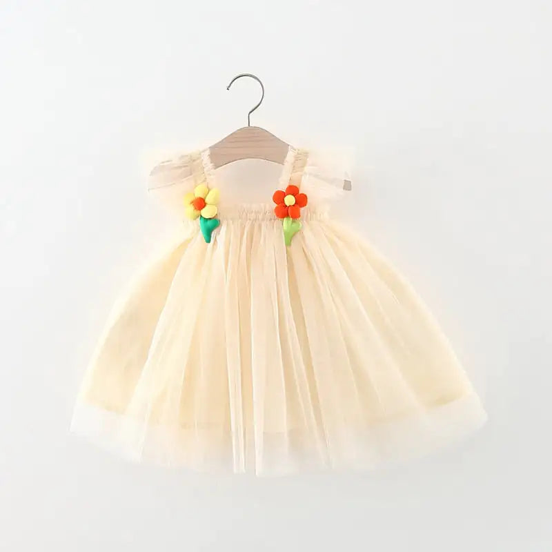 Flounced Sleeve Baby Girl Princess Pettiskirt Dress
