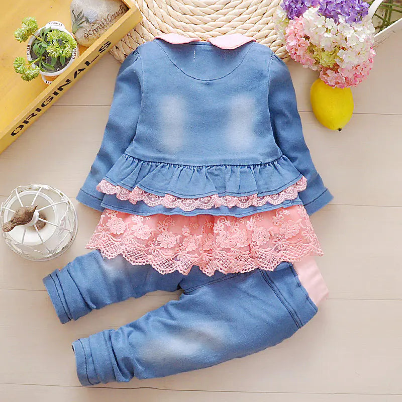 Toddler Girls' Denim Spring 3-Piece Set (Ages 1-3)